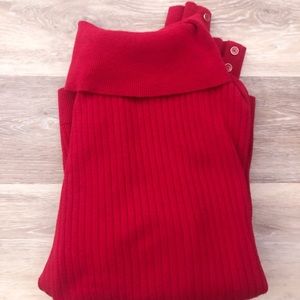 Talbots Red Ribbed Turtle Neck